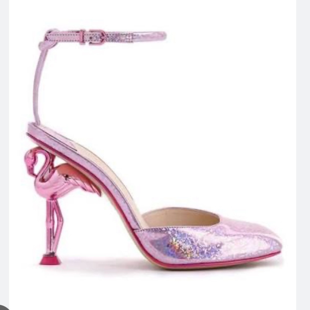 sophia webster flamingo holographic high heels